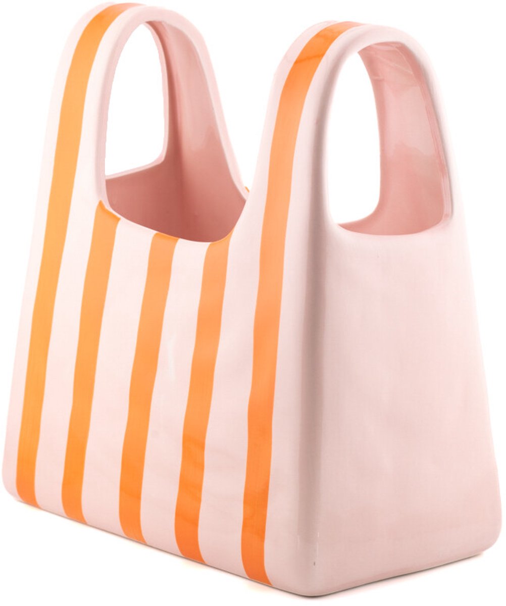 Aardewerk vaas Striped tas L