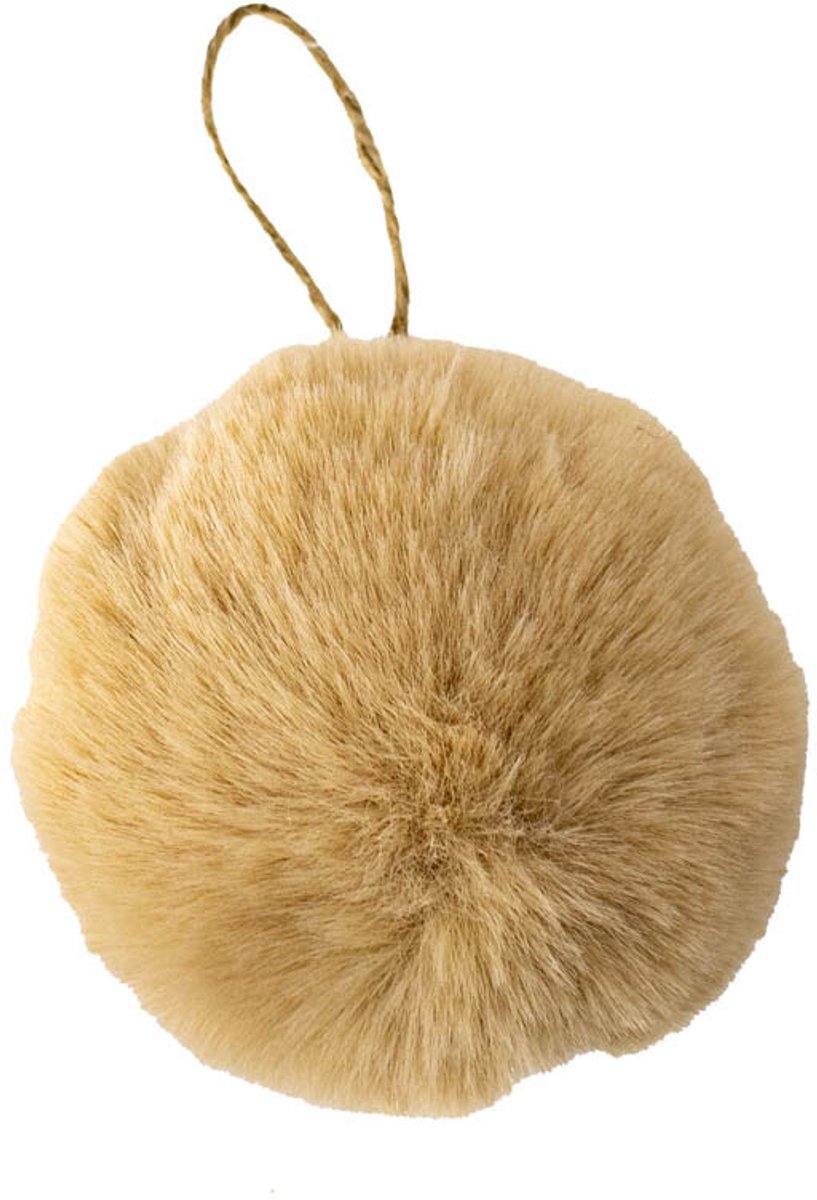 Fluffy bal hangend taupe 10cm
