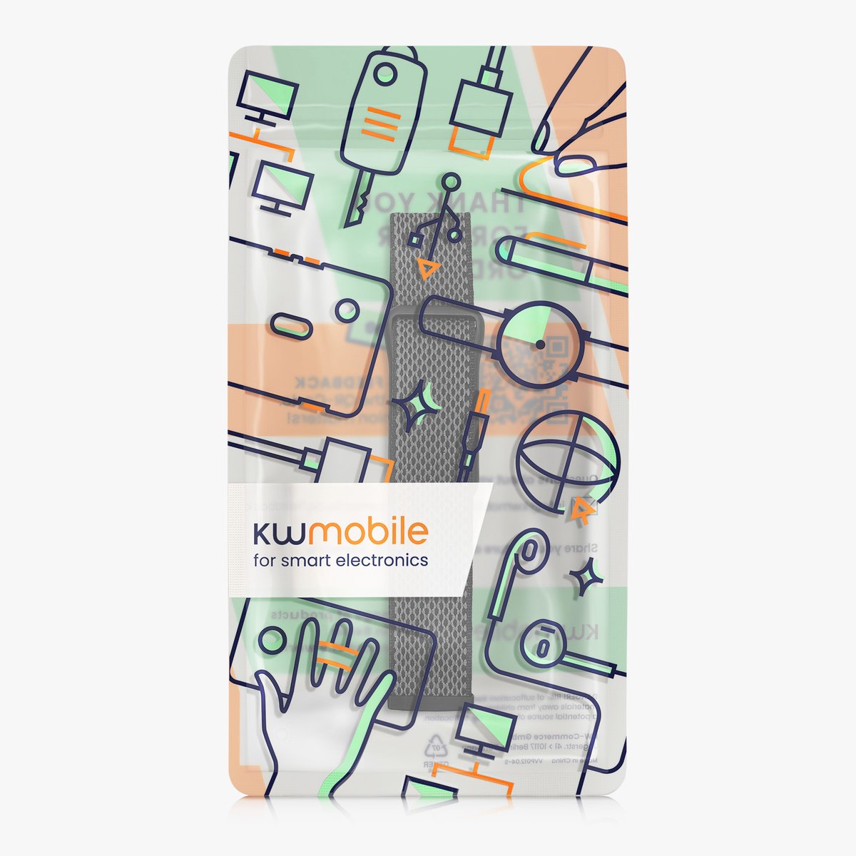 kwmobile nylon bandje voor smartwatch - geschikt voor Google Fitbit Air - - Polsbandje in zwart