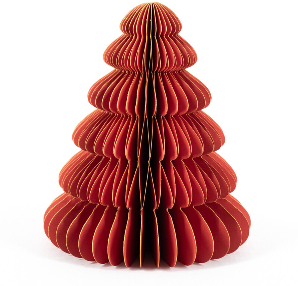 Papieren kerstboom rood 17cm