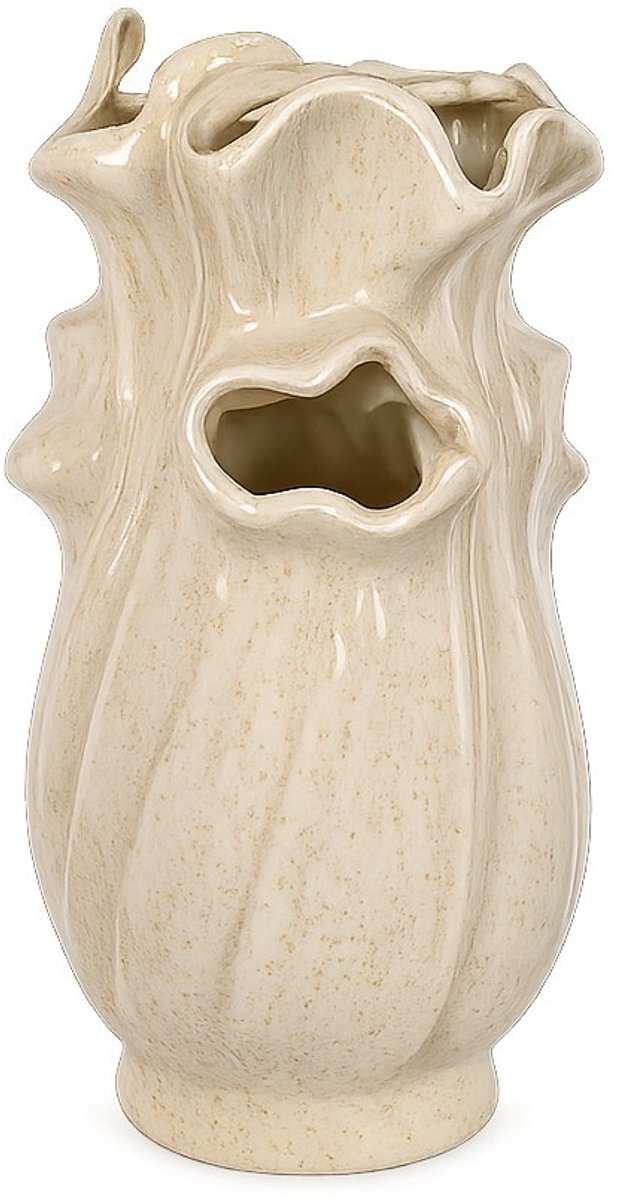 Aardewerk vaas Fern beige S