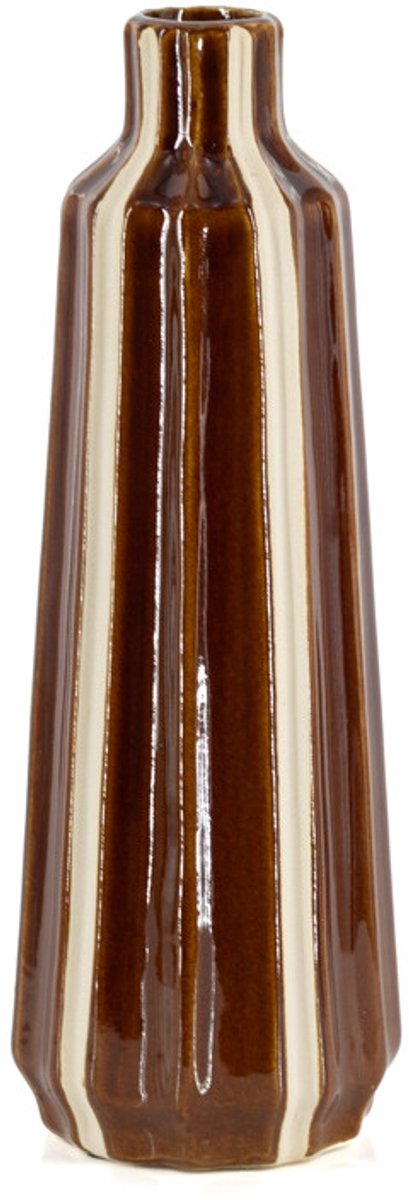 Aardewerk vaas Strea S bruin beige
