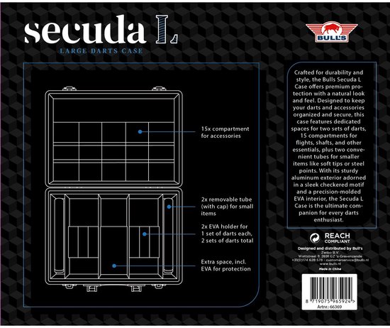 Bull's Secuda L-Case Dartcase Aluminium van Bull's — afbeelding 4