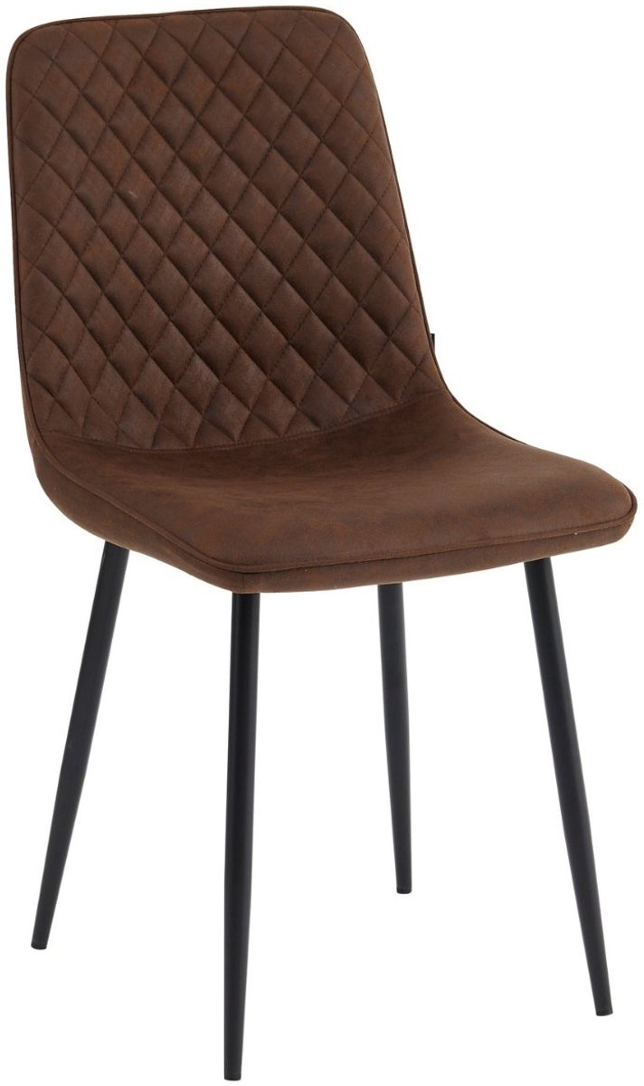 Colenis - Elise Eetkamerstoel - Set Van 4 - Bruin - Microfiber stof - Design