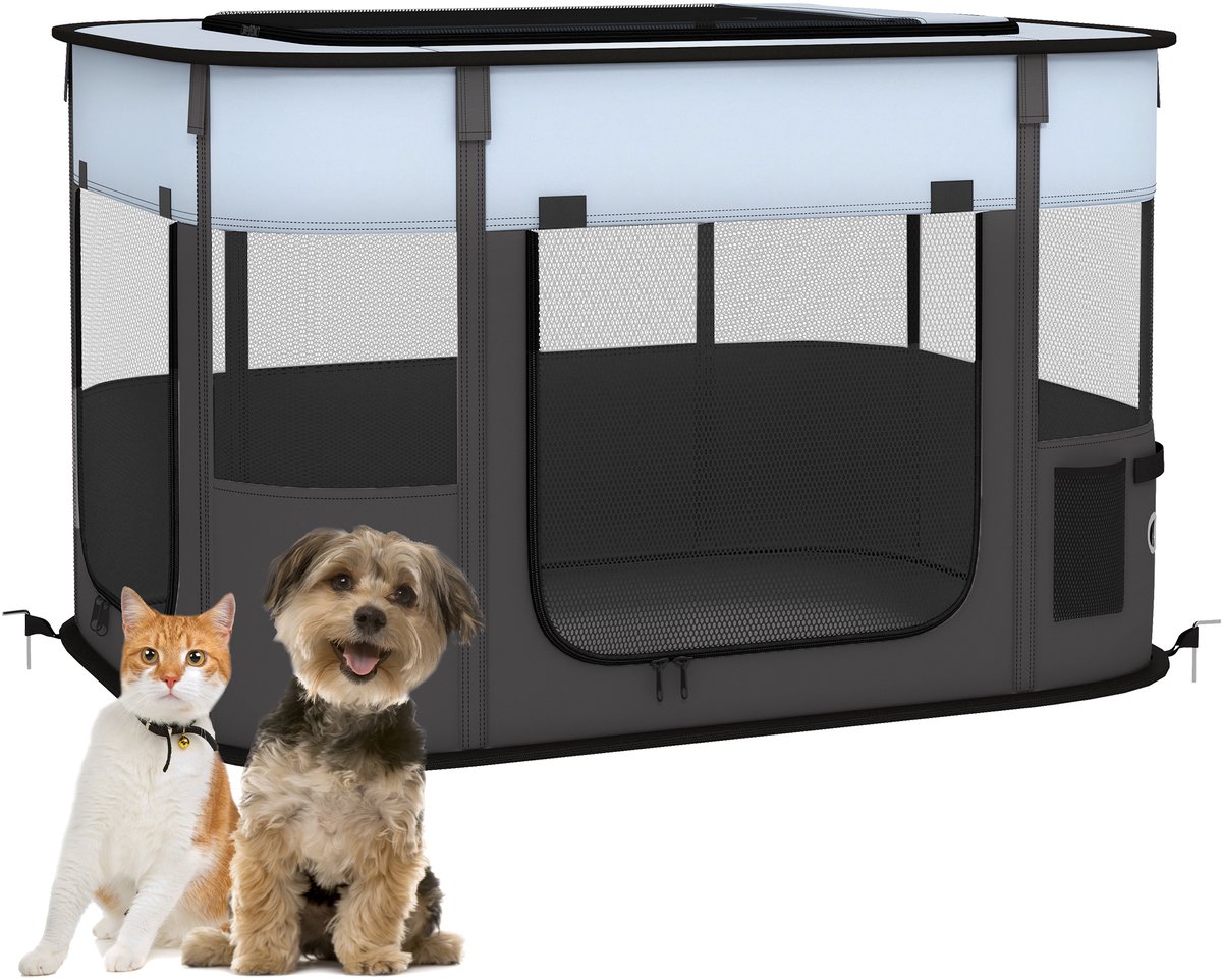 PawHut-Huisdierenren - Oxford-stof - 84x64x53cm - Grijs