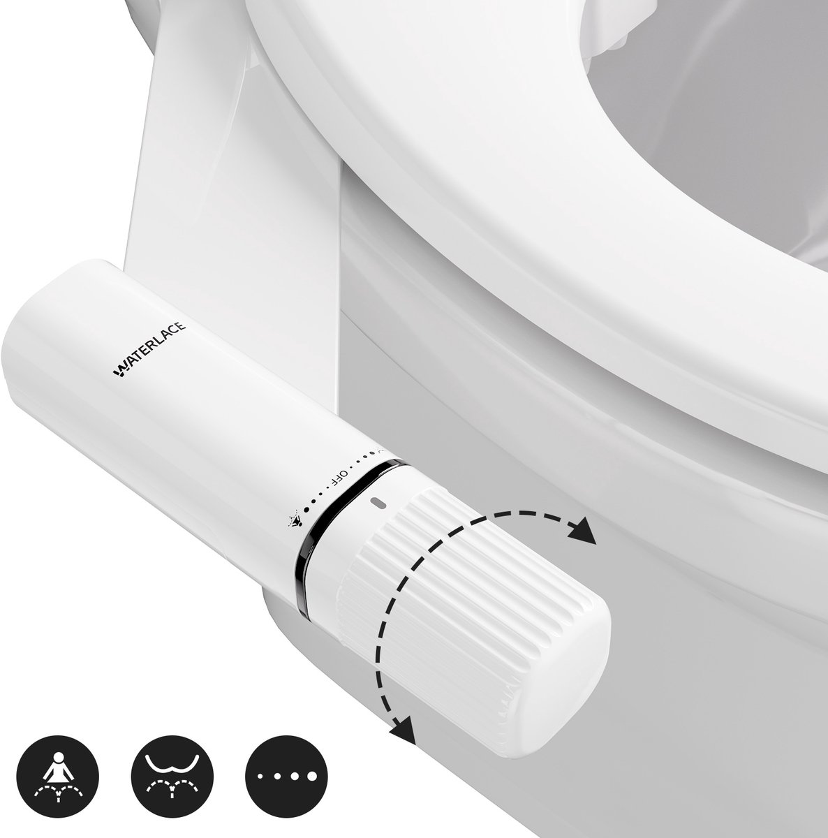 Auralum Max Luxe bidet douche set - 2-in-1 bil- en vrouwenreiniging - 2 sproeikoppen - met automatische terugtrekking - Instelbare Waterdruk - Niet-elektrisch – past op de meeste toiletten - Eenvoudig te Installeren - Wit&Zwart