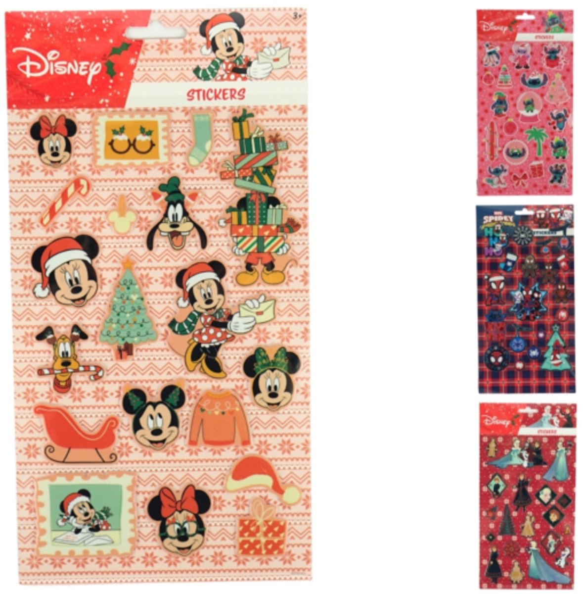 kerststickers Disney - Mickey Mouse - Pluto - Goofy - Frozen - Stitch - Spidey