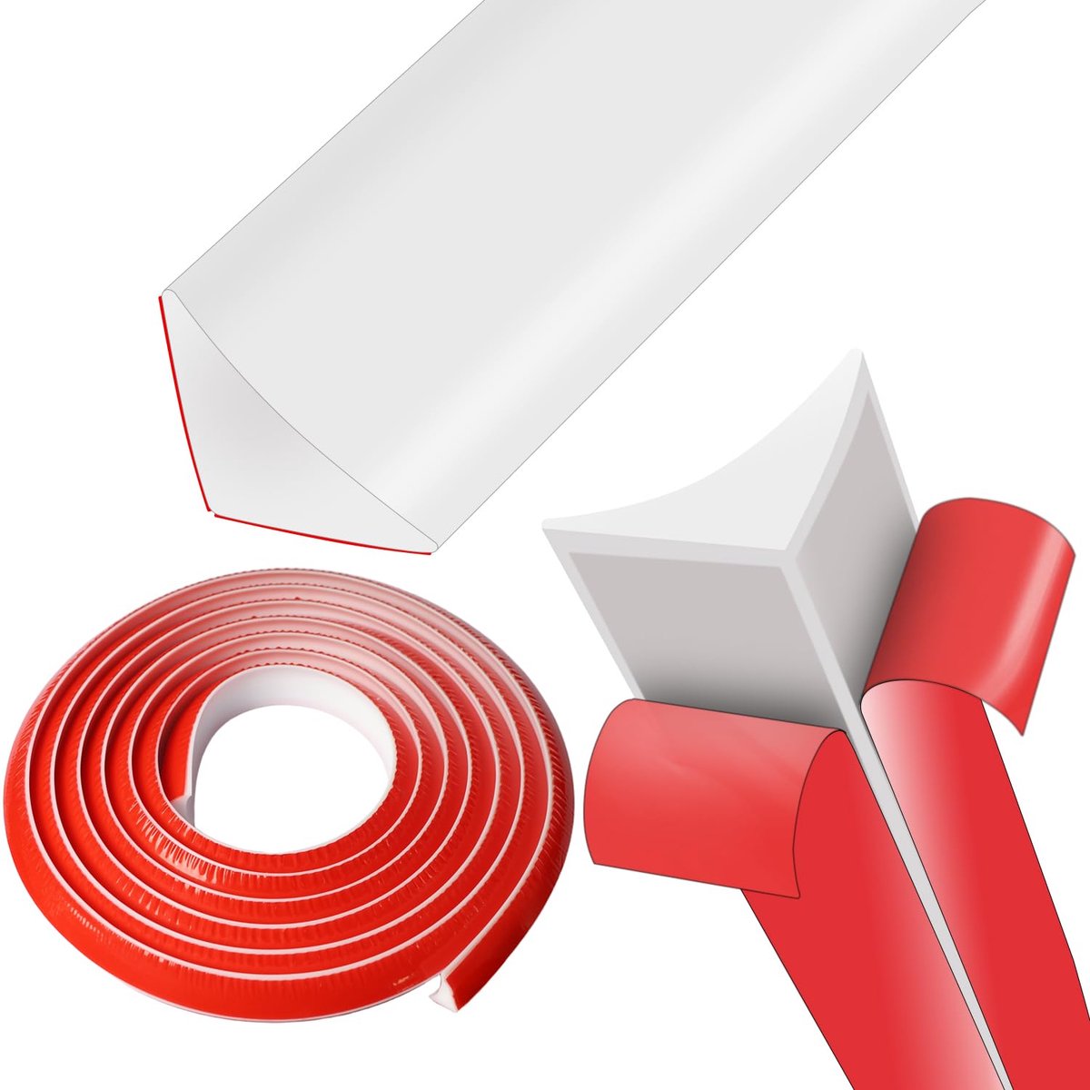 Hoeklijst, zelfklevend, wandafsluitstrip, keukenstrip, keukenstrip, keukenstrip, werkblad, siliconen, flexibel - ShopVlot