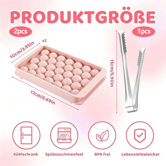 Set van 2 Mini IJsvormpjes en IJsklontjes Tang voor Cocktails en Dranken — afbeelding 5