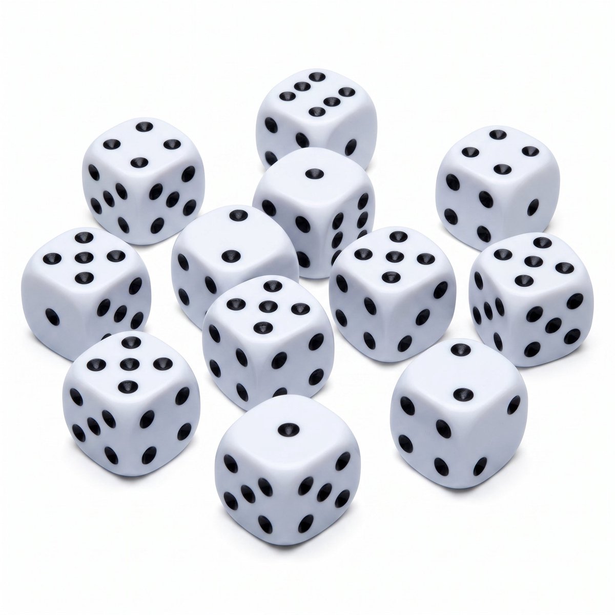 Cheqo® Dobbelstenen Set van 10 - Witte Dobbelstenen - Dobbelsteen - Dobbelstenenset Wit - Speeldobbelstenen - Dobbelsteentjes - Dobbelen - Dobbelspel - Yahtzee - Bordspel - Gezelschapsspel - Spelletjes - Spelletje - Monopoly - Regenwormen