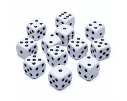 Cheqo® Dobbelstenen Set van 10 - Witte Dobbelstenen - Dobbelsteen - Dobbelstenenset Wit - Speeldobbelstenen - Dobbelsteentjes - Dobbelen - Dobbelspel - Yahtzee - Bordspel - Gezelschapsspel - Spelletjes - Spelletje - Monopoly - Regenwormen