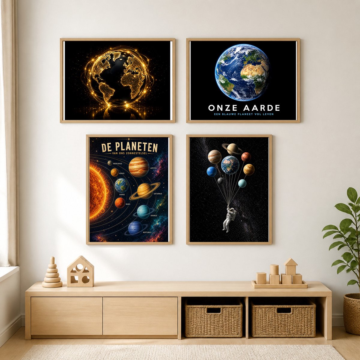 Educatieve Ruimteposter Set Ruimte en Verwondering - 4-Luik - 30 x 40 cm - Nederlandstalig