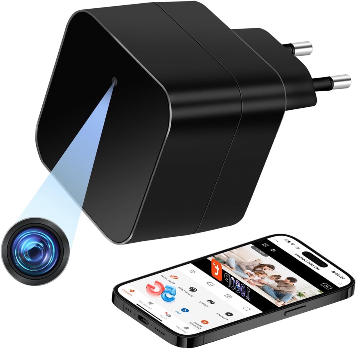 CRLYN® Verborgen Camera - Spy Camera - Spionage - Zwart