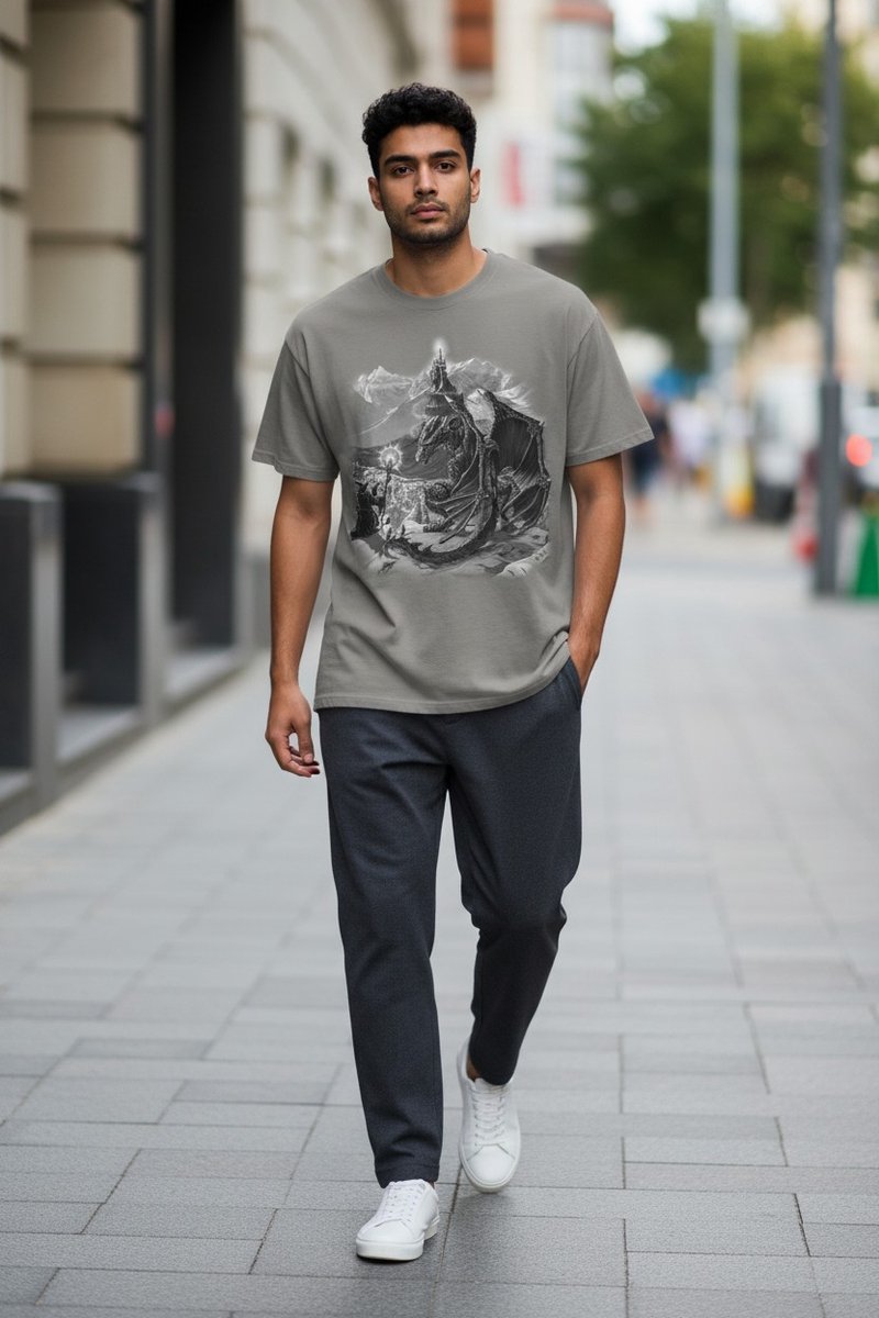 Tovenaar Draak The Encounter The Coloured House T-shirt 5XL