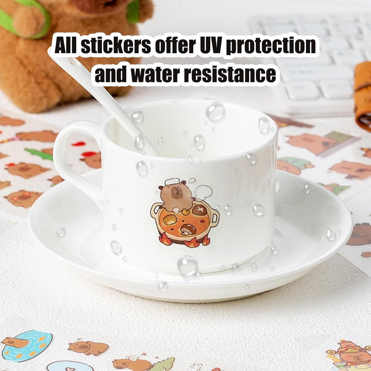 Leuke en Waterdichte Kawaii Dier Stickers voor Kinderen, Perfect voor Laptop, Skateboard en Scrapbooks