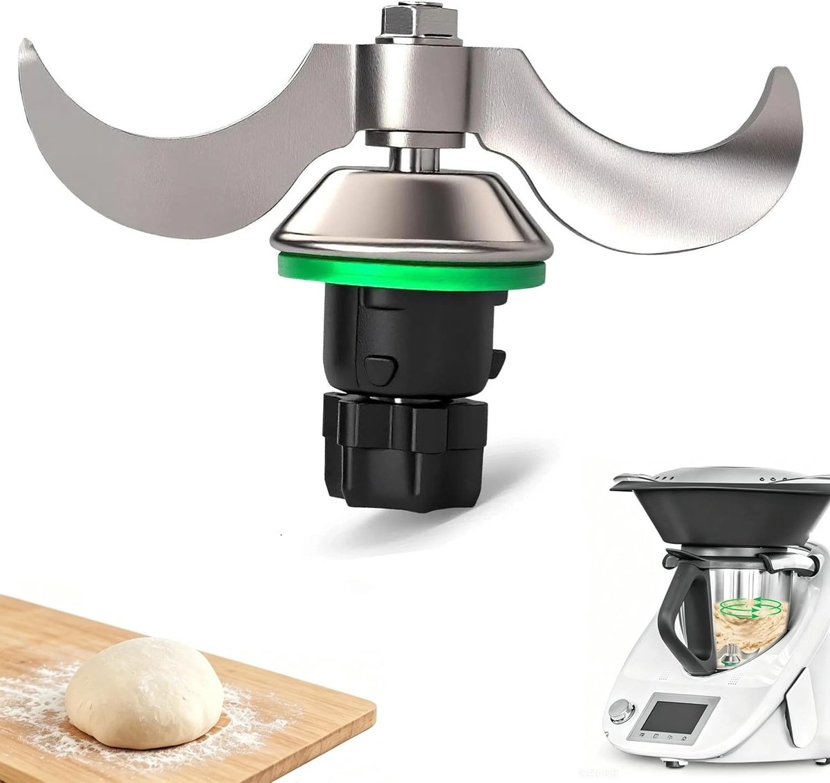 Roestvrijstalen deegmes voor het maken van deeg, snel schoonmaken, vervangingsonderdeel voor keukenmachines, ideaal voor bakken en koken