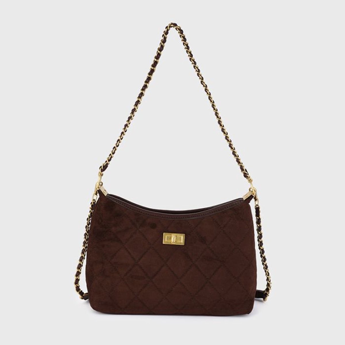 Bijoutheek Tas Schouder Ruit Diamond Patroon Coffee