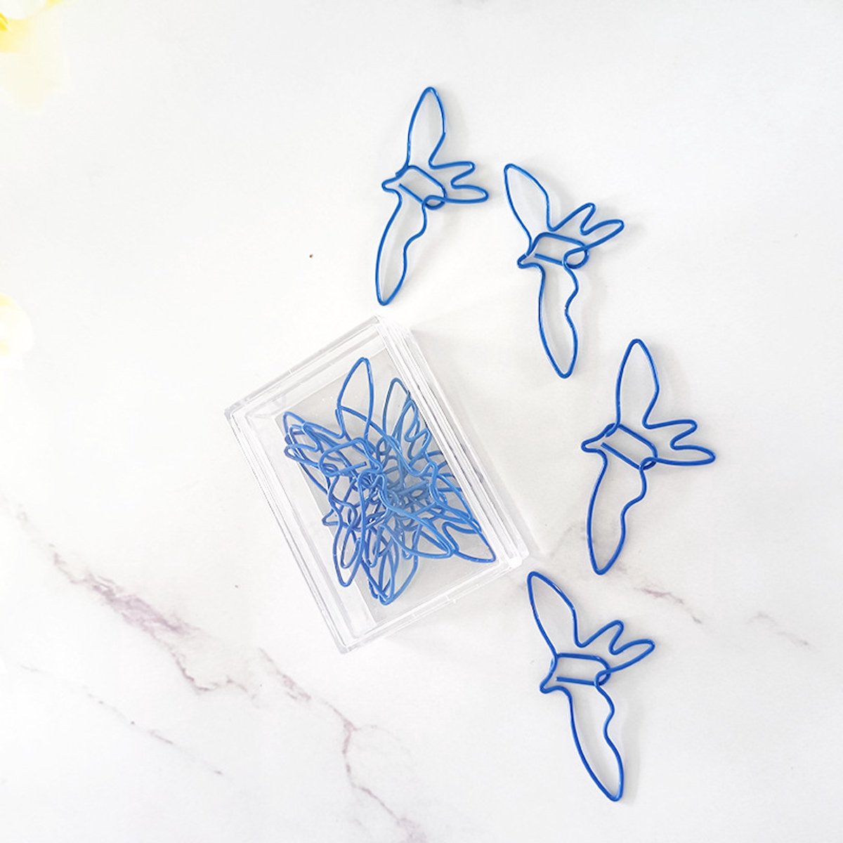 "Decoratieve Vlinder Paperclips Blauwe Coating - Creatieve Metaal Notitieklemmen Voor School, Kantoor en Journalin Schattige Vlinder Vormige Paperclips Met Opbergdoosje"