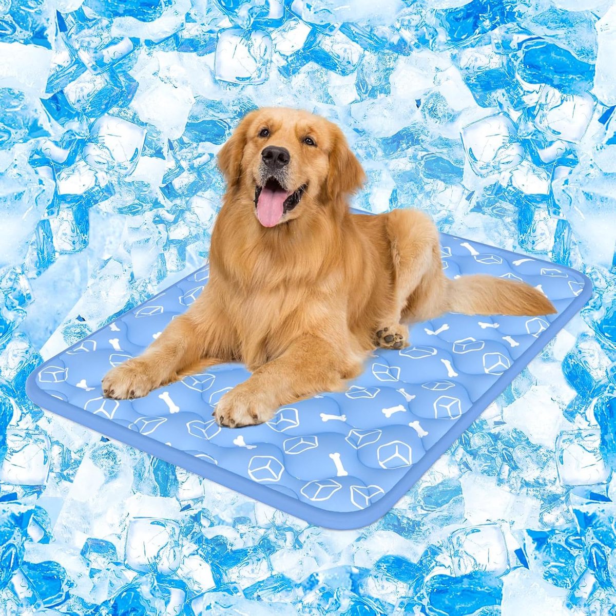 "Extra Dikke Verkoelende Hondenmat Met 80% Meer Vulling - Ademende Koudmat Ter Bescherming Van Gewrichten Voor Oudere en Puppy's Zachte Zomer Koelmat Voor Honden, Dikke Gewrichtsvriendelijke Kussenmat"