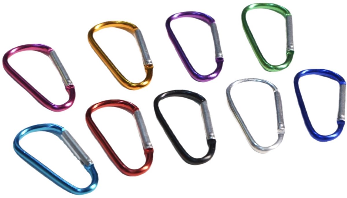 Kleine D-vormige Aluminium Karabijnhaak - Multikleurige Clip Voor Sleutels, Kamperen, Rugzak en Huisdierlijnen-Lichtgewicht Mini Karabijnhaak, Meerdere Kleuren Voor Dagelijks Gebruik
