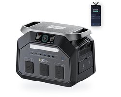 POWAR P800 Draagbaar Powerstation - 512 Wh - 800W (1600W Piek) - 230V AC - Snelladen in 1,2 uur - Bluetooth - LCD-Display - Voor Camping en Thuis