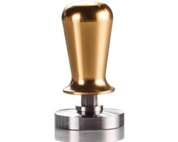 Een 57 mm roestvrijstalen koffiestamper Geschikt voor een ergonomisch hendelontwerp, perfect Geschikt voor het maken van espresso.