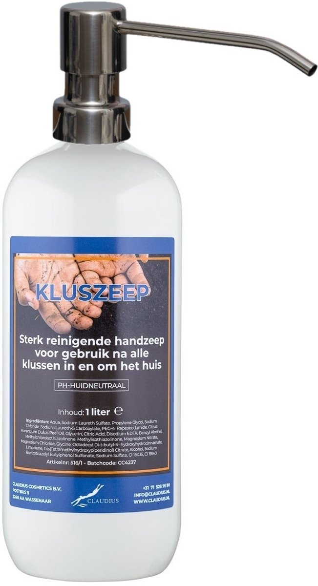 Kluszeep 1 liter - met gratis RVS zilverkleurige pomp