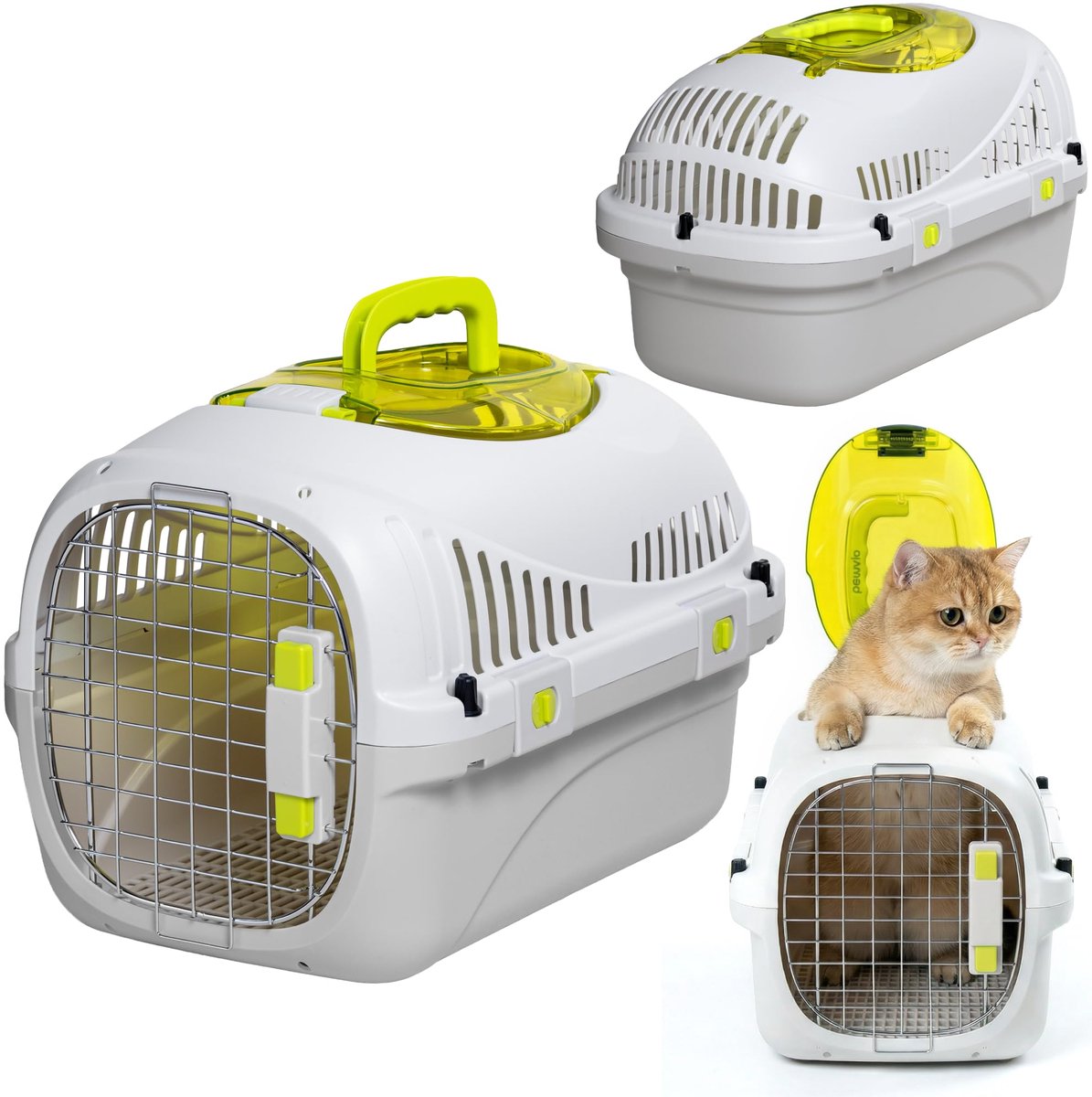 Famanu – Katten transportbox voor katten tot 5 kg, kunststof reiskennel voor veilig vervoer in de auto