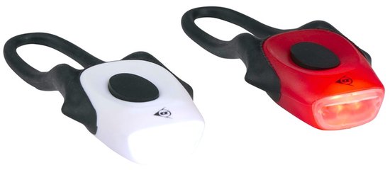 Dunlop Light Set LED 2pc - Fietsverlichtingsset met Voorlicht en Achterlicht - Gemaakt van Kunststof - Inclusief Batterijen - Eenvoudig te Monteren - Kleur Rood en Wit — afbeelding 4