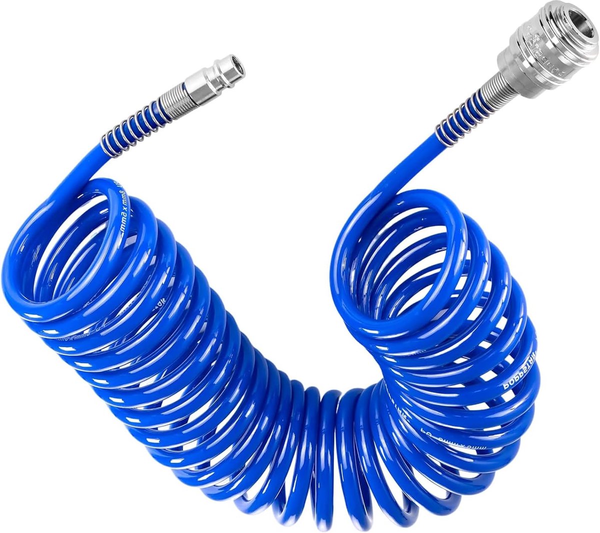 KLEHOPE 5 m spiraalslang, diameter 10 x 6,5 mm compressorslang, spiraalslang, perslucht met aansluitstuk, voor - ShopVlot