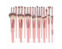 ROLIPO Make-up Kwastenset 25-Delig – Vegan Cosmetica Kwasten met Ergonomische Handgrepen – Voor Gezicht en Ogen