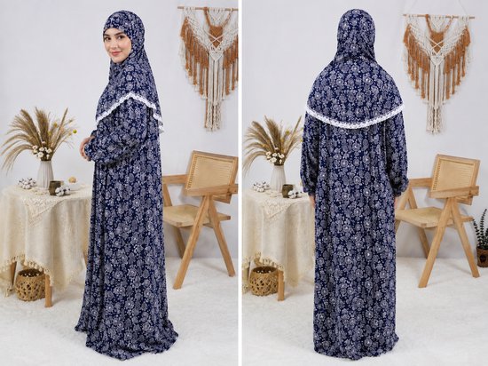 Moslim Dames Gebedsjurk met Hijab – Islamitische Gebedskleding – One Size 38 t/m 48