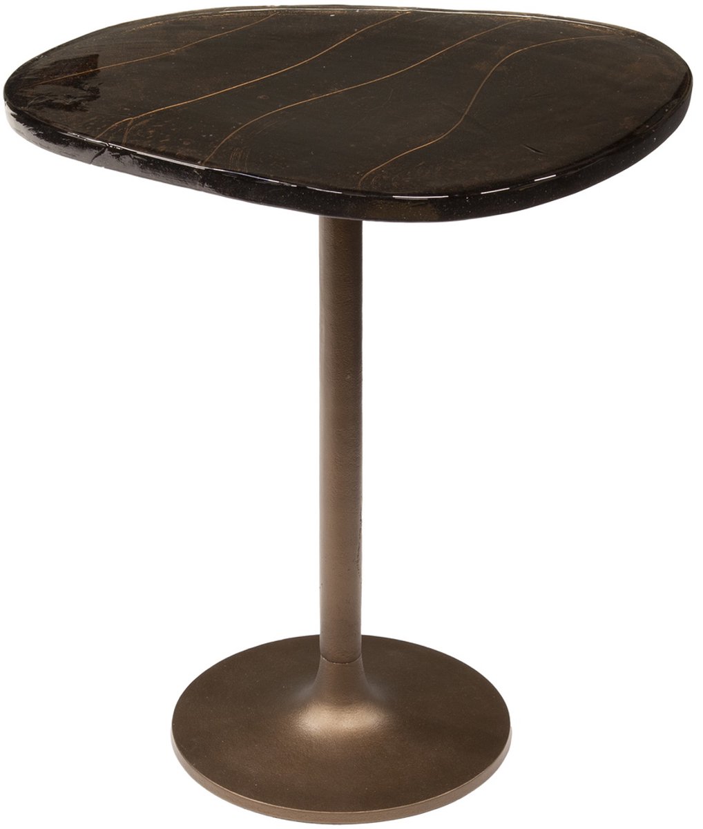 Giga Meubel Bijzettafel Eclipse - Koper Metaal/Glas - 50x42x55cm