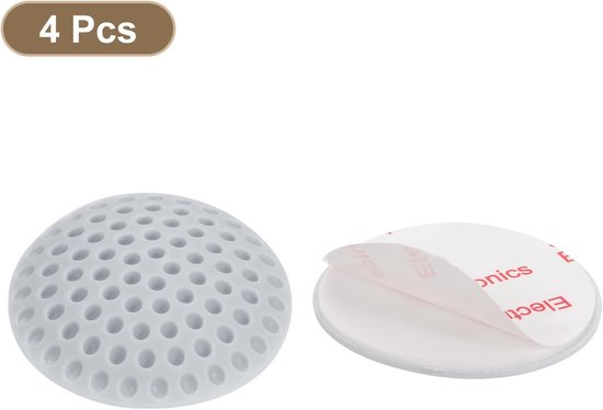 Set van 4 Zelfklevende Deurstoppen van 50 mm - Grijze PVC Deurstopper voor Wandbescherming in Kantoor en Thuis — afbeelding 2