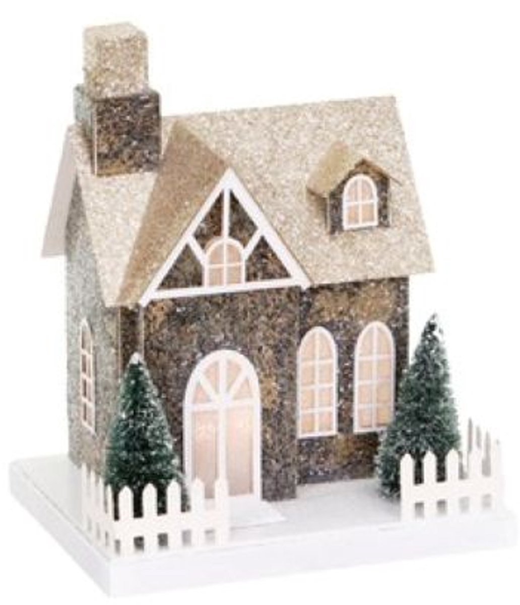 Goodwill - Decoratiehuisje - Bruin - H12,5 cm