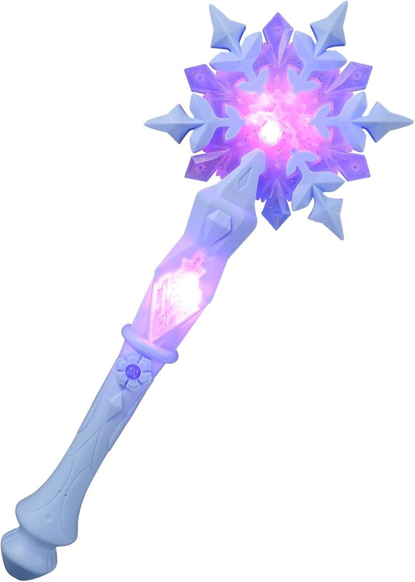 Winterse Feestelijke Toverstok met Luminous Sneeuwvlokken - Perfect voor Kostuums en Verjaardagsfeestjes voor Kinderen en Meisjes