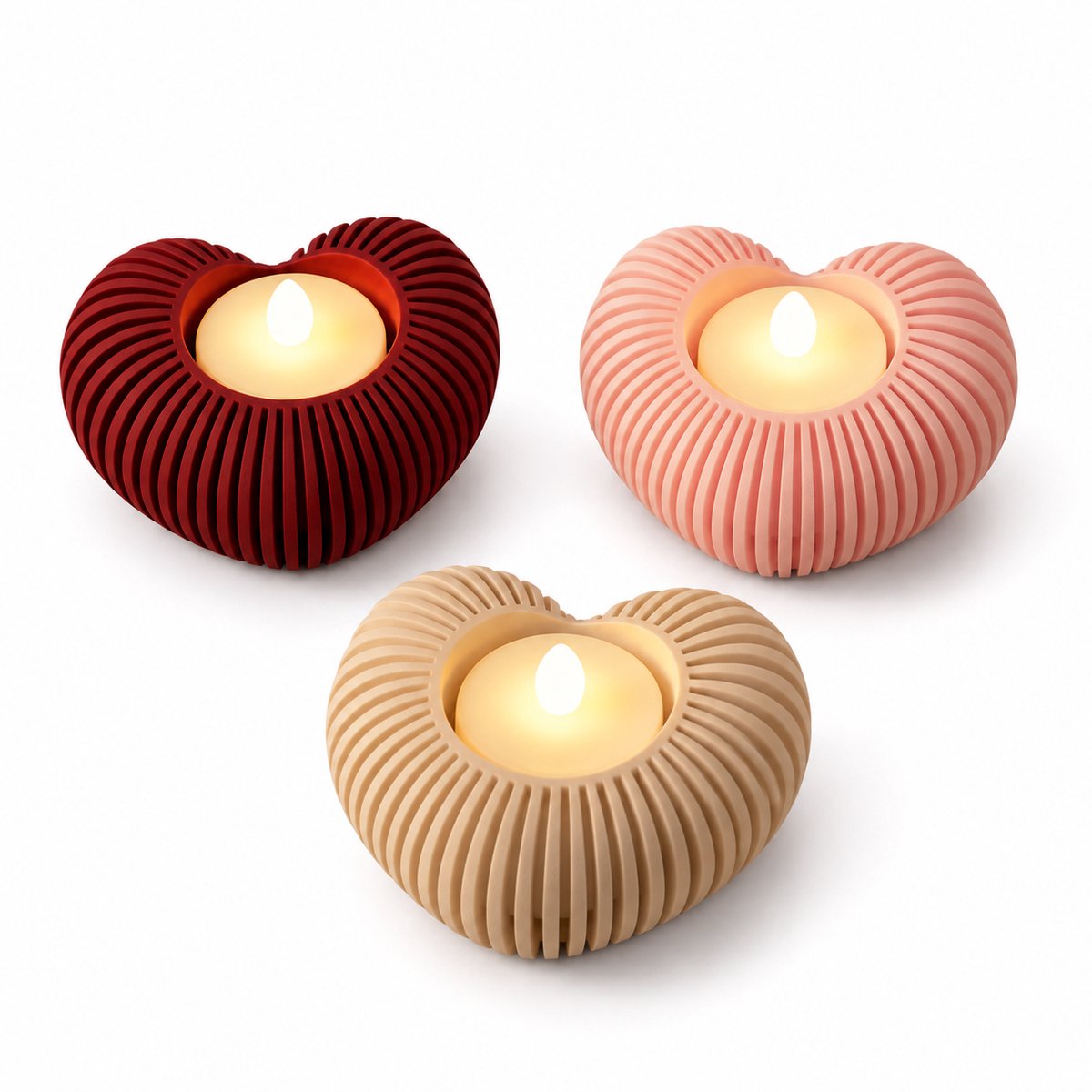 Hart LED-Theelichthouder – 3D Geprint