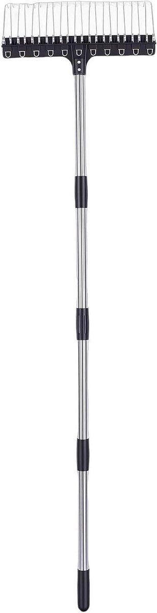 Tuinhark Gazon Hark - Nivelleerhark Bladhark - Gazon Onderhoud - Ergonomisch Ontwerp - 415 cm Breed - Grijs