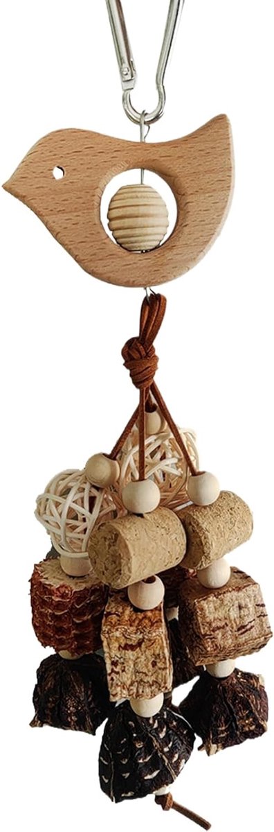 Vogel Kauwspeelgoed - Natuurlijk Hout - Snavel Onderhoud - Stimuleert Natuurlijk Gedrag - 27 cm Lengte - Natuurlijk