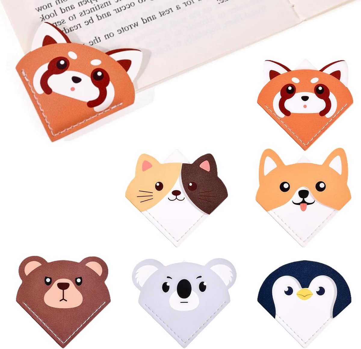 Set van 6 kleurrijke Lesezeichen voor kinderen, ideaal boekaccessoire en cadeau voor boekenliefhebbers
