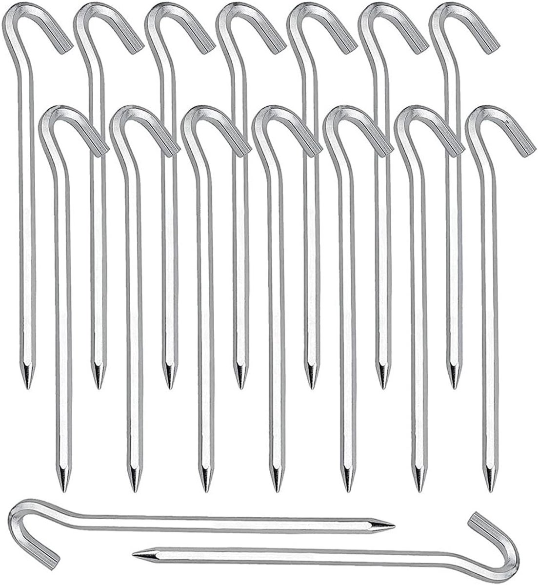 Stevige tentharingen van aluminium, 20 stuks, stabiele grondankers voor camping en buitenactiviteiten, tentaccessoires
