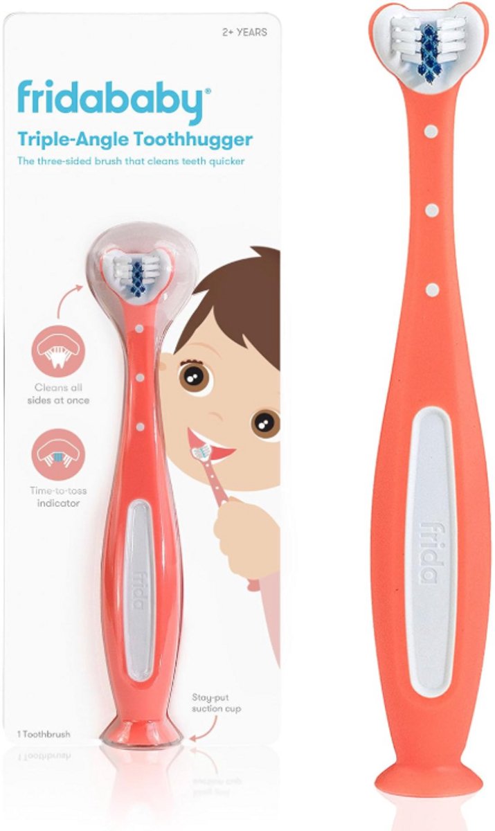 Frida Baby Toothhugger Peuter Tandenborstel Roze – 360° Reiniging – Vanaf 2 Jaar