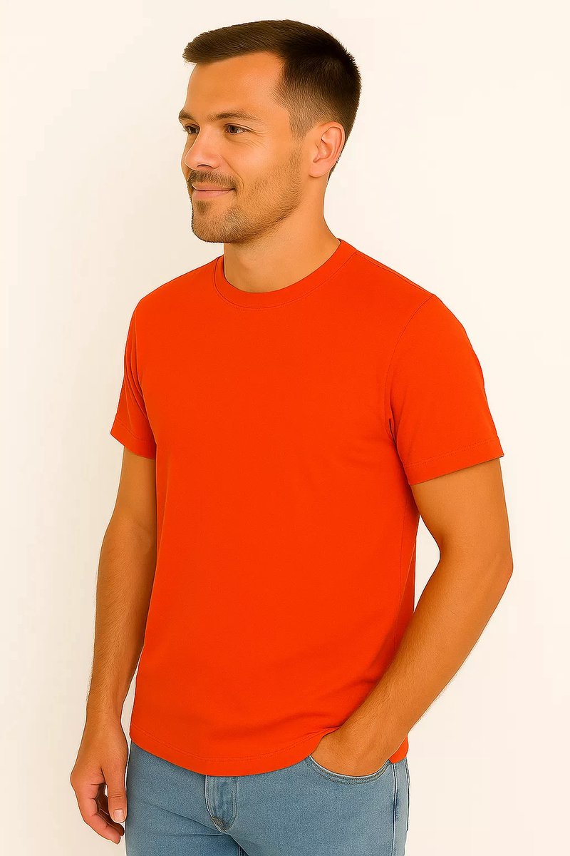 X-Name - Heren T-Shirt - Oranje - Zachte Stof - Italianstyle