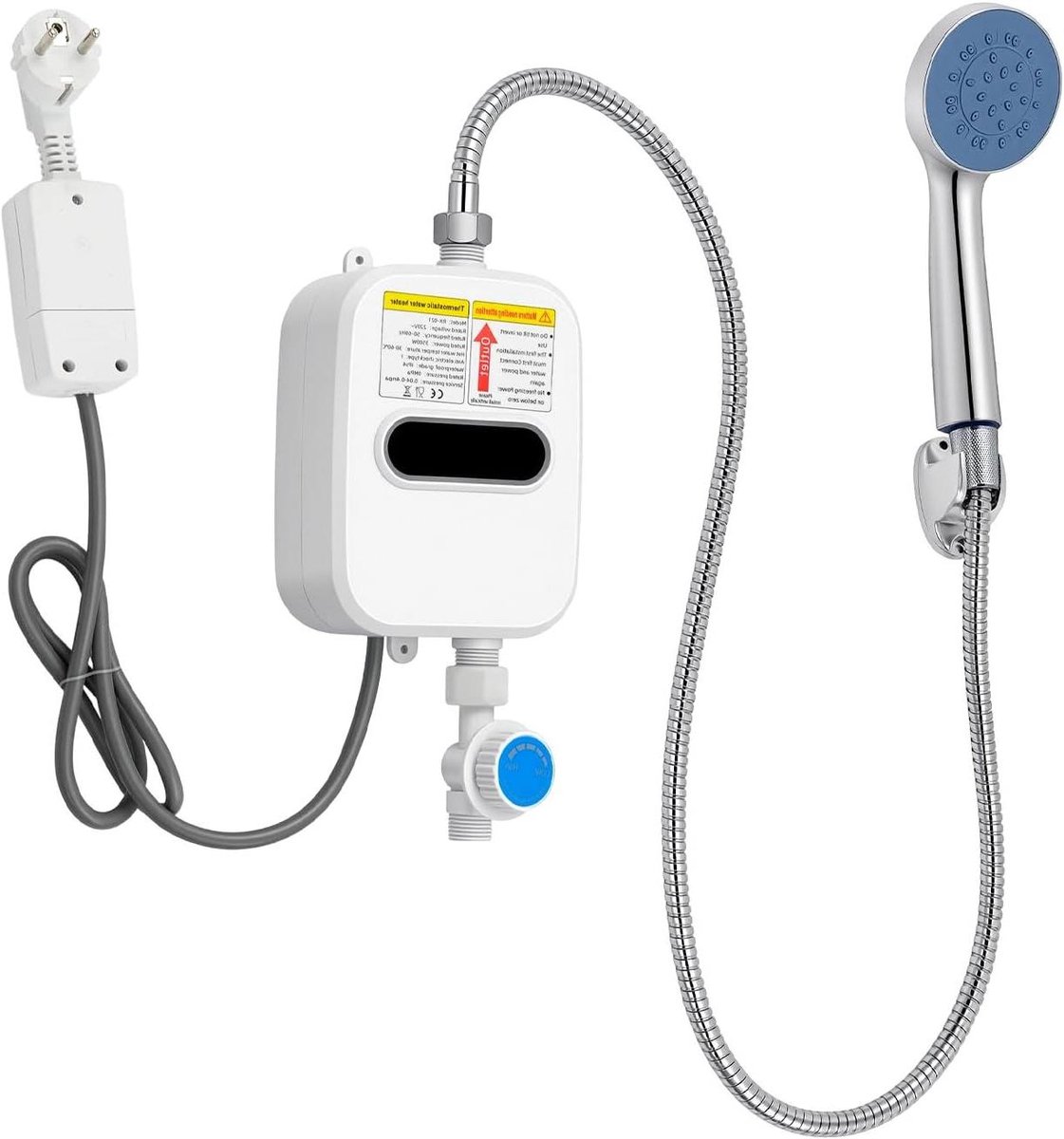 Doorstroomboiler - Direct warm water - Direct douchen - Temperatuurregeling 30-60°C - 3500 Watt - Wit