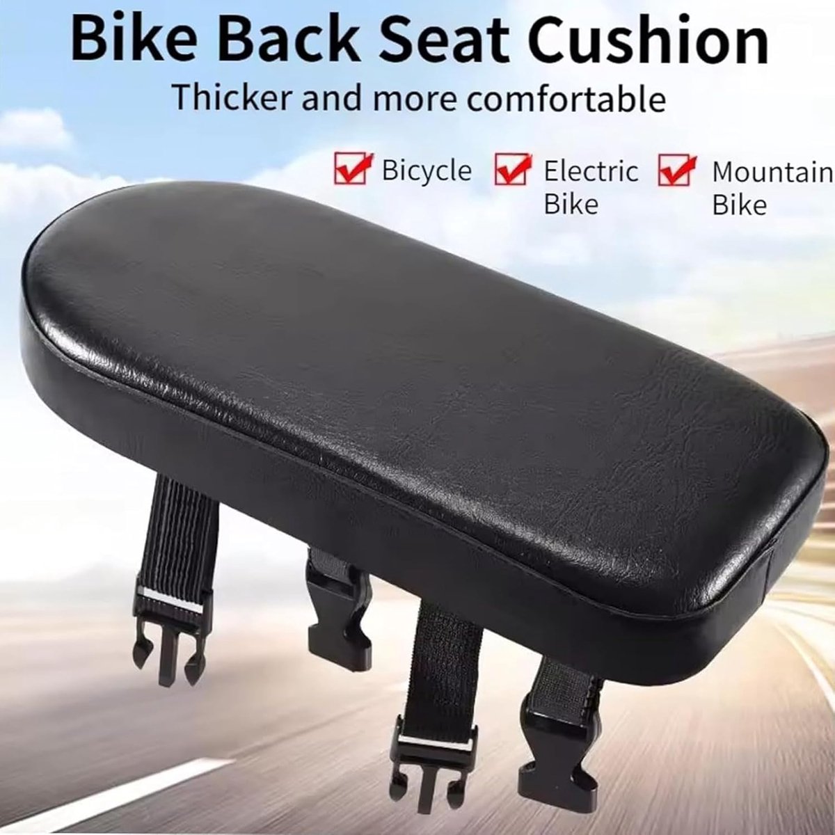 Fiets Achterbank - Comfort Zadel - Comfortabel Rijden - Ergonomisch Ontwerp - 31x15 cm - Zwart