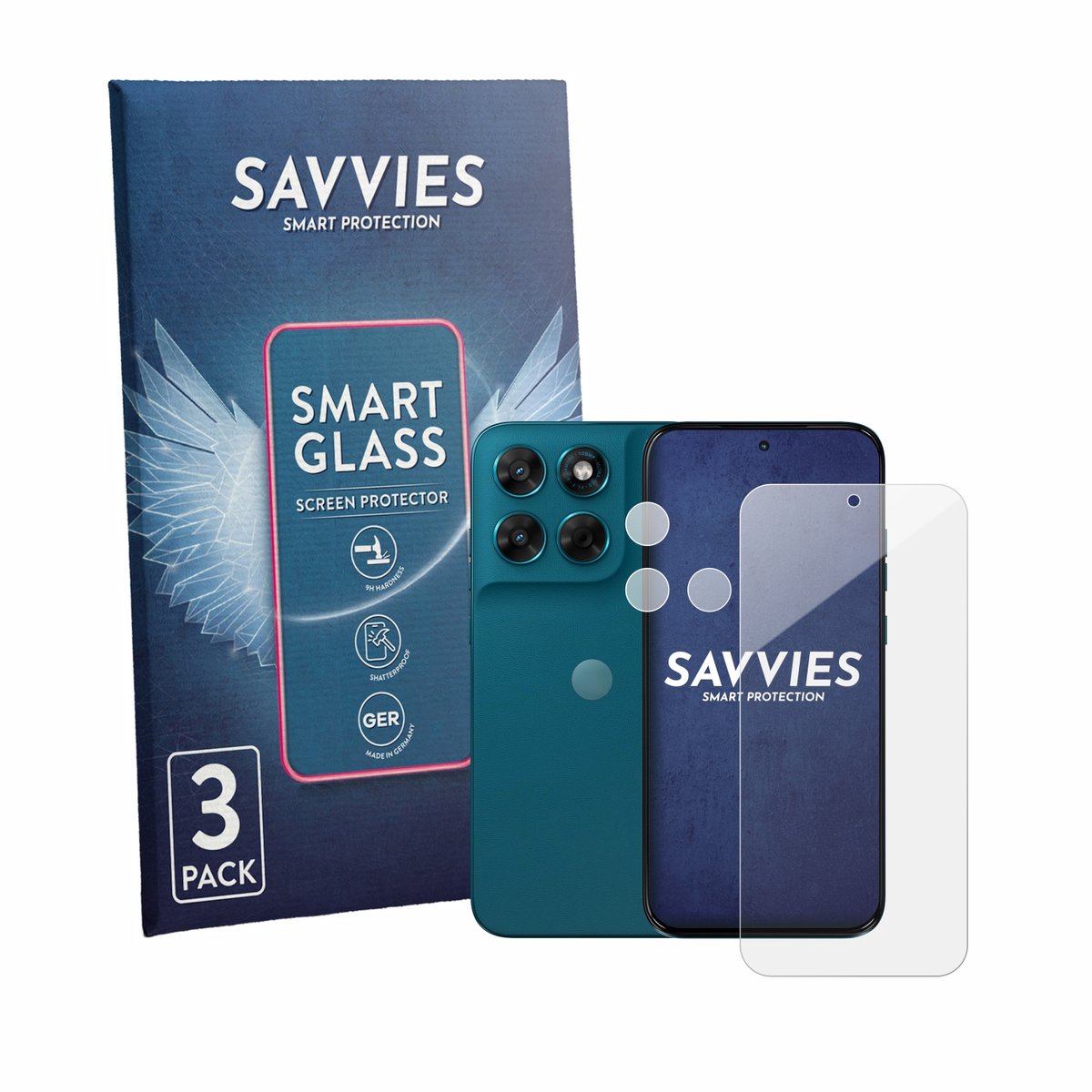 3 Stuks Savvies Screenprotector - geschikt voor Motorola Moto G77 (Voor+Camera) - beschermfolie glas transparant
