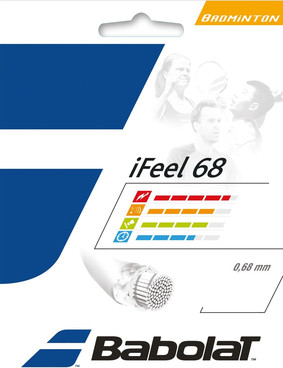 Babolat iFEEL 68 badmintonsnaren - wit - coil van 200m
