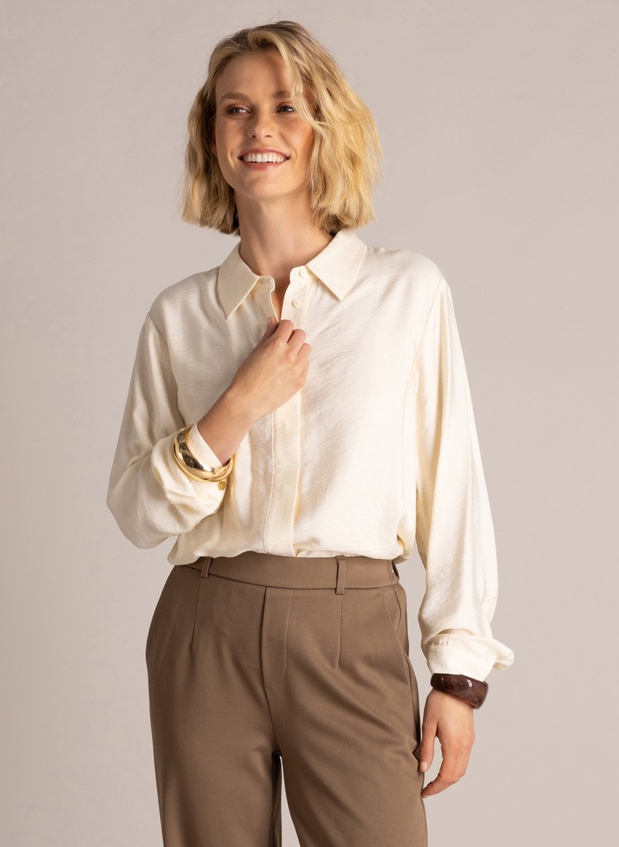 YEST Ivette Essential Tops - Beige Cream - maat 46