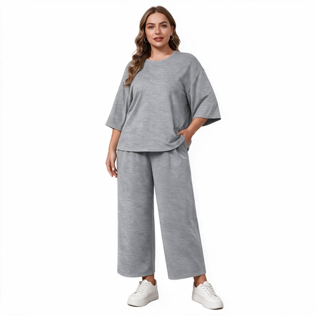 Imily Bela Dames Tweedelige Lounge Set met Wijde Broek