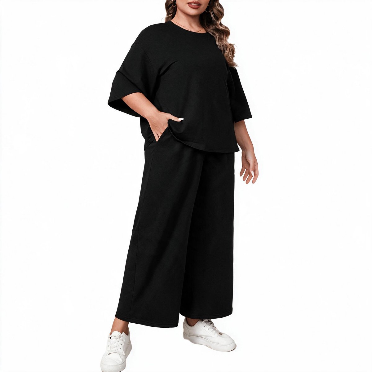 Imily Bela Dames Tweedelige Lounge Set met Wijde Broek